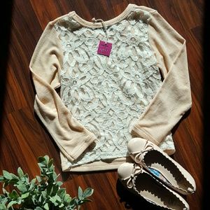 girls lace sweater long sleeve top size 7-8 Box4